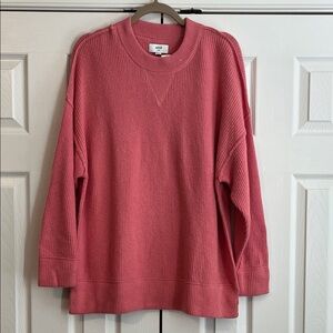 NWT Aerie Coral Pink Mock Neck Knit Oversized Sweater Medium